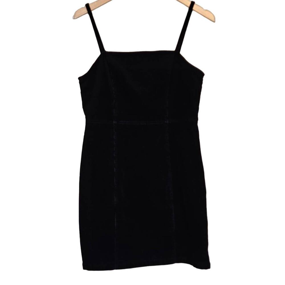 H&M‎ Divided Black Corduroy Dress Women's Large 90s Inspired Academia